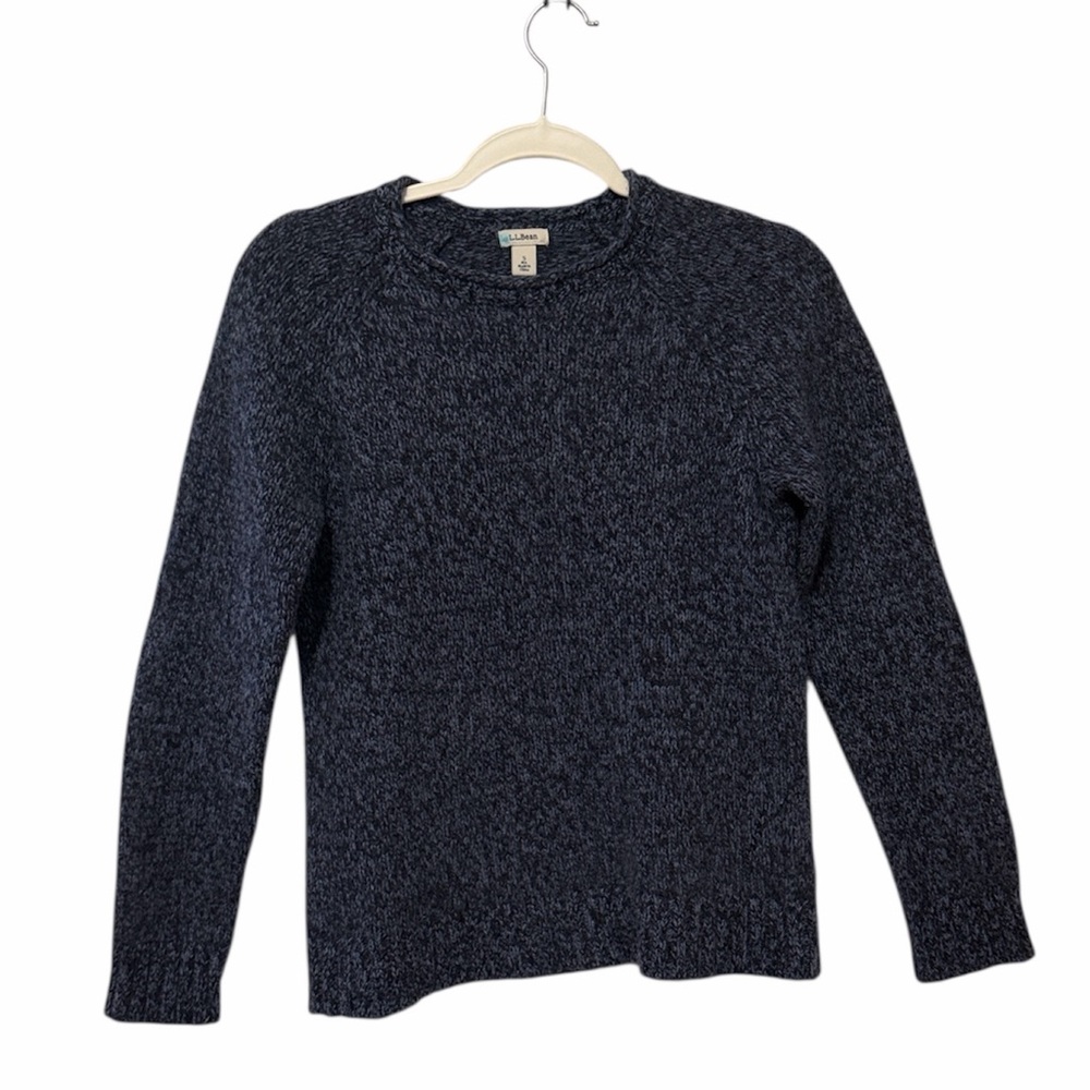 LL Bean Henley Knit Sweater 100% Lambs Wool Size Small OLI